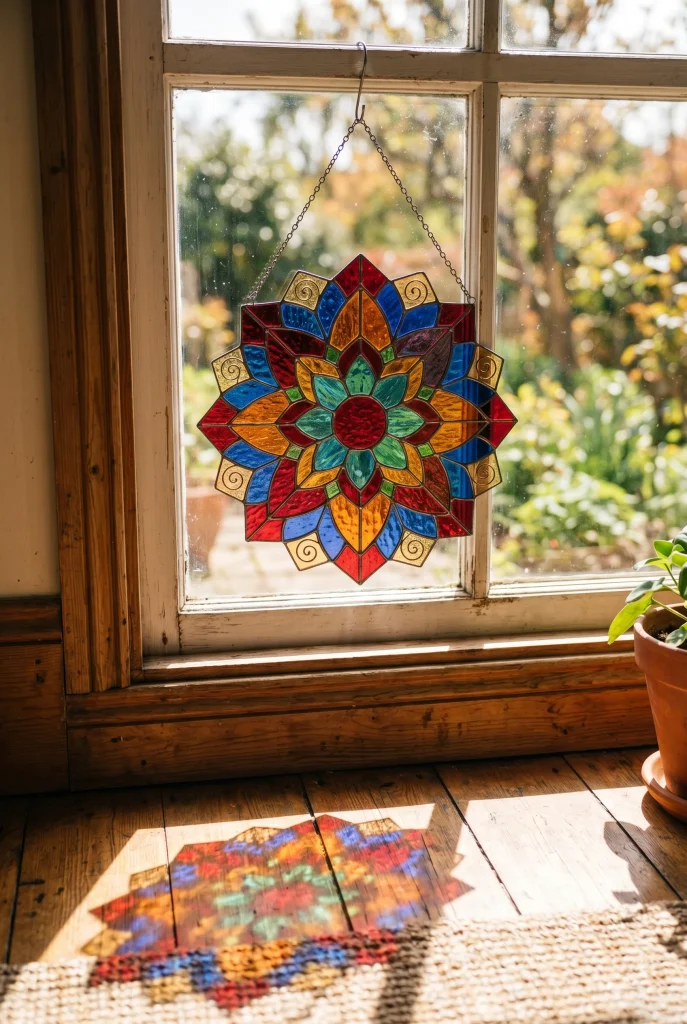 1. Classic Stained Glass Window Suncatcher
