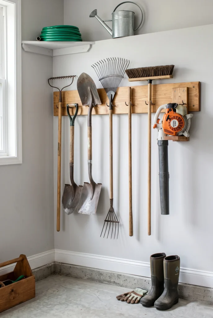 10. Build a Dedicated Lawn Tool Rack