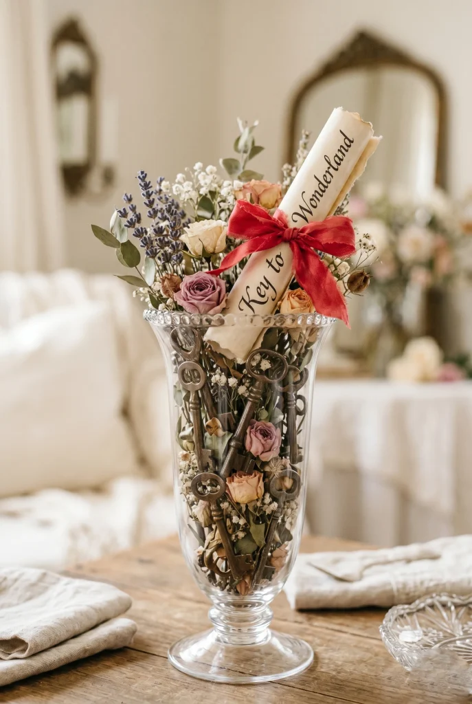 13. Create a Key to Wonderland Centerpiece