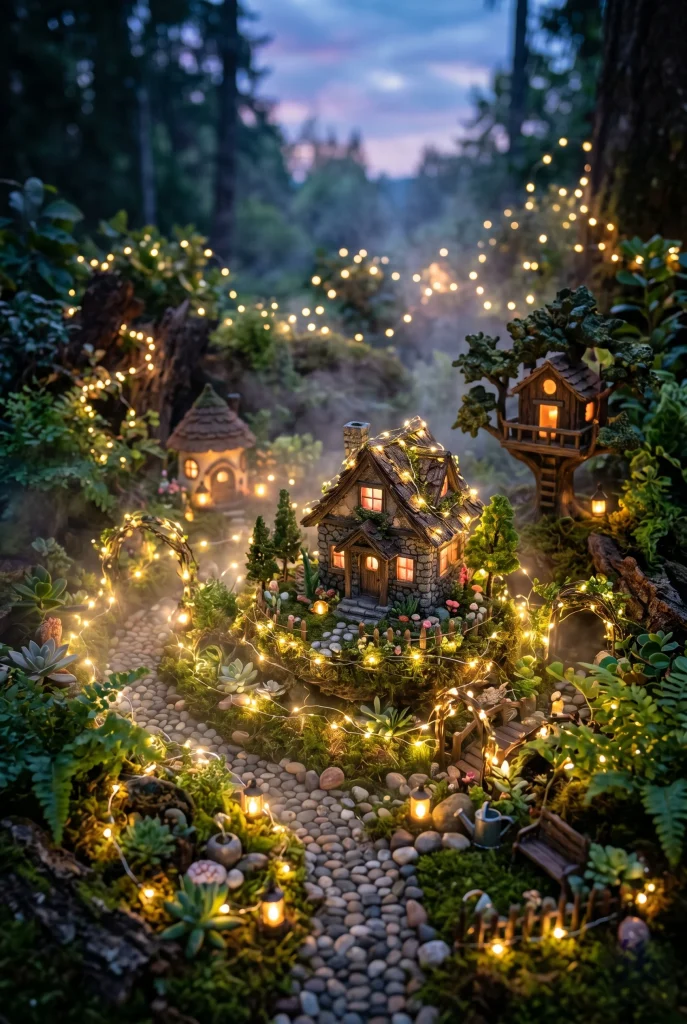 14. Add Fairy Lights for a Night Time Glow