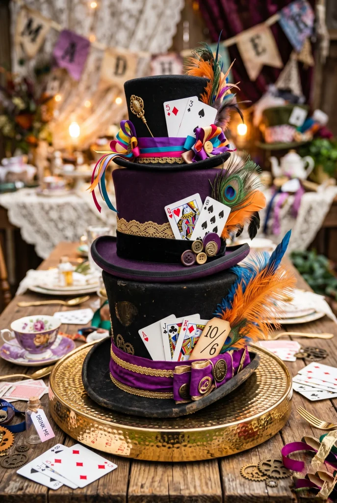 16. DIY a Mad Hatter Hat Centerpiece Tower