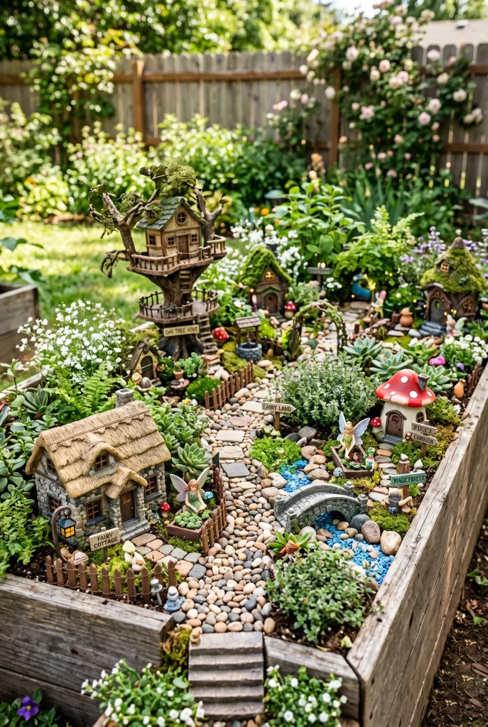 16. Make a Fairy Garden in a Raised Garden Bed