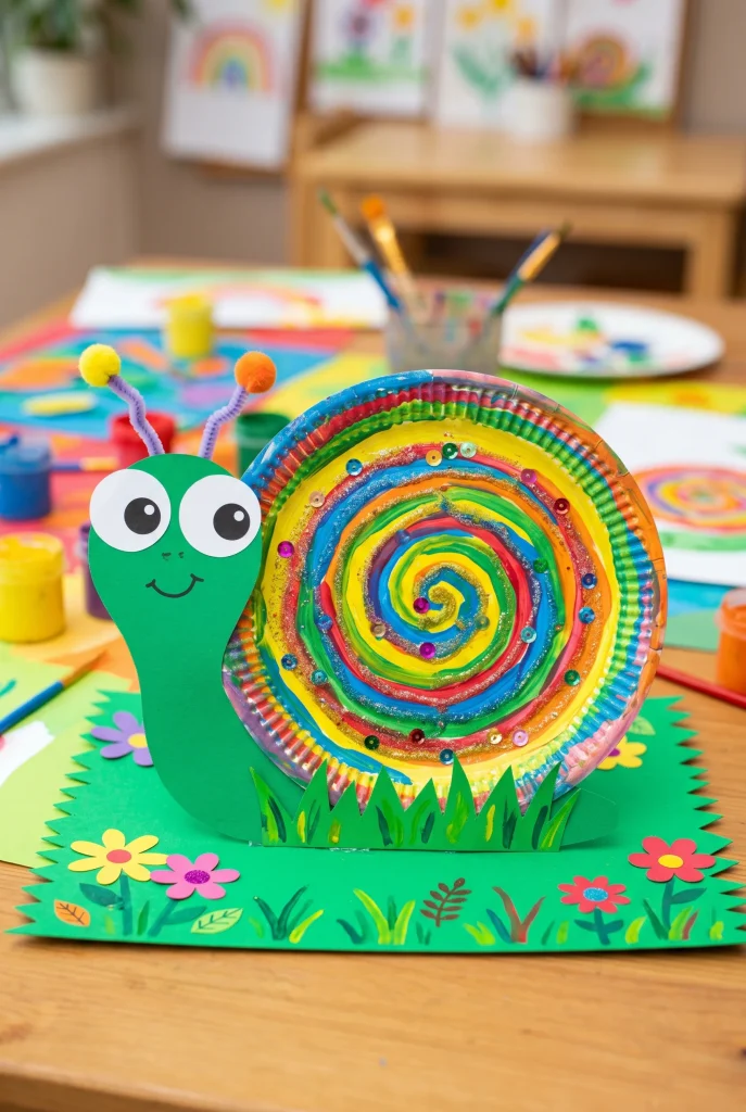 30 Fun Paper Plate Crafts Kids Will Absolutely Love Making 20 16. Paper Plate Snail