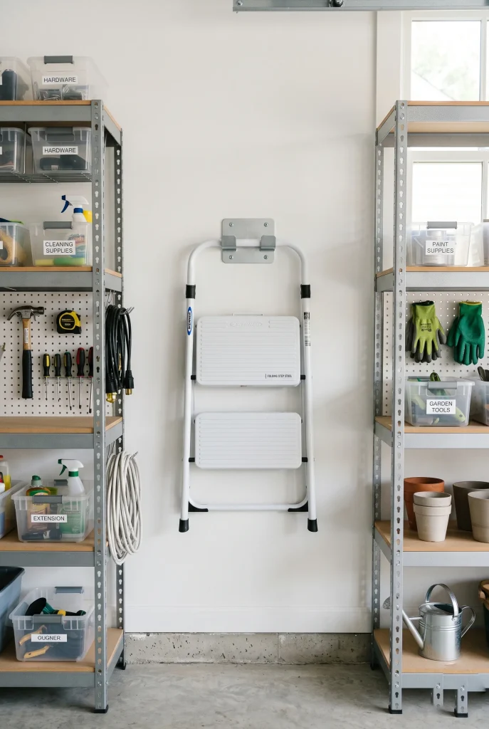 17. Mount a Folding Step Stool on the Wall