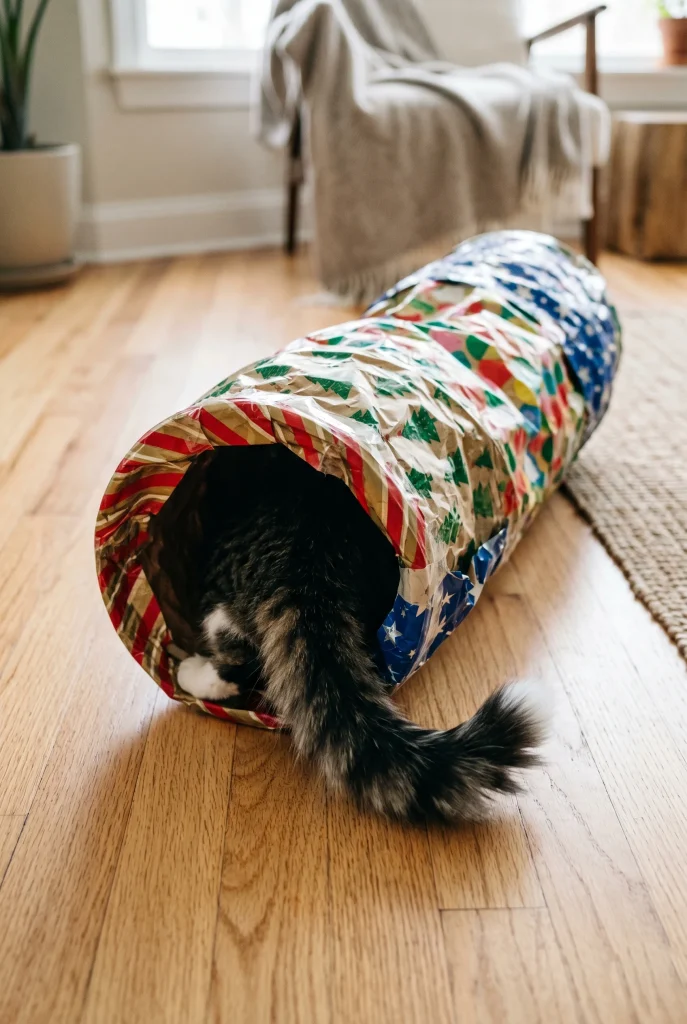 19. Crinkle Tunnel From Wrapping Paper