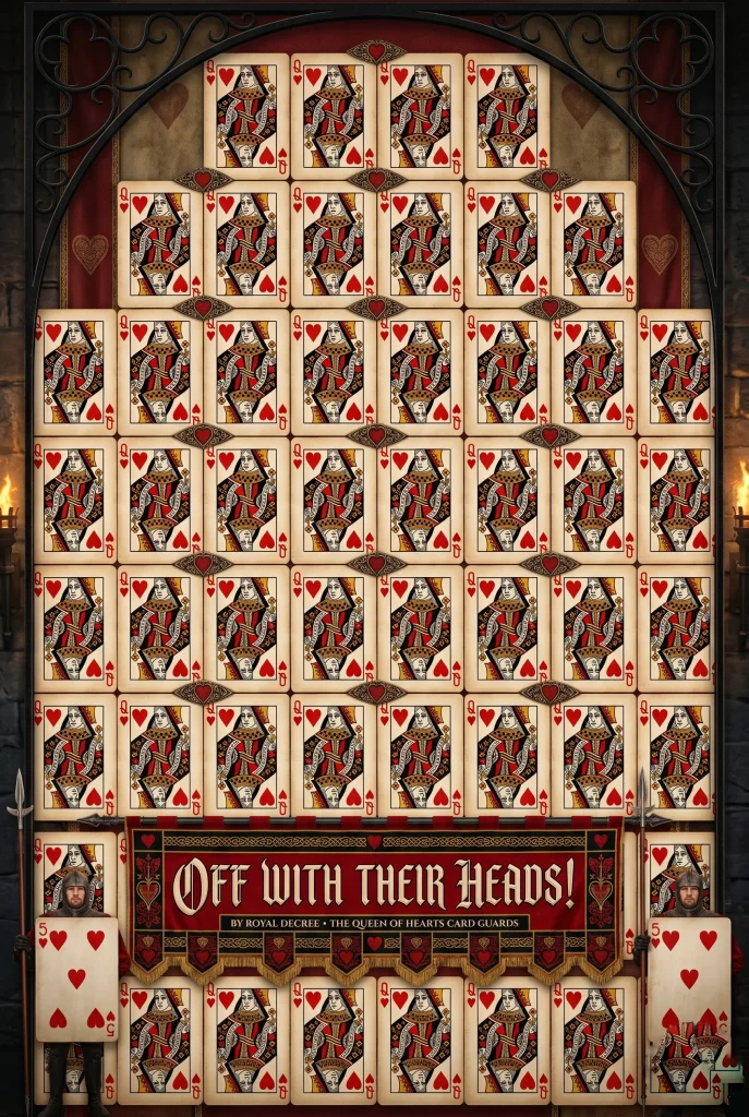 19. Make a Queen of Hearts Card Guard Wall