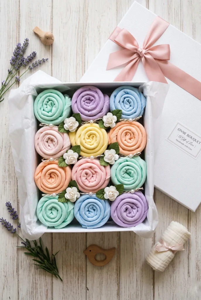 19. Onesie Bouquet in a Box