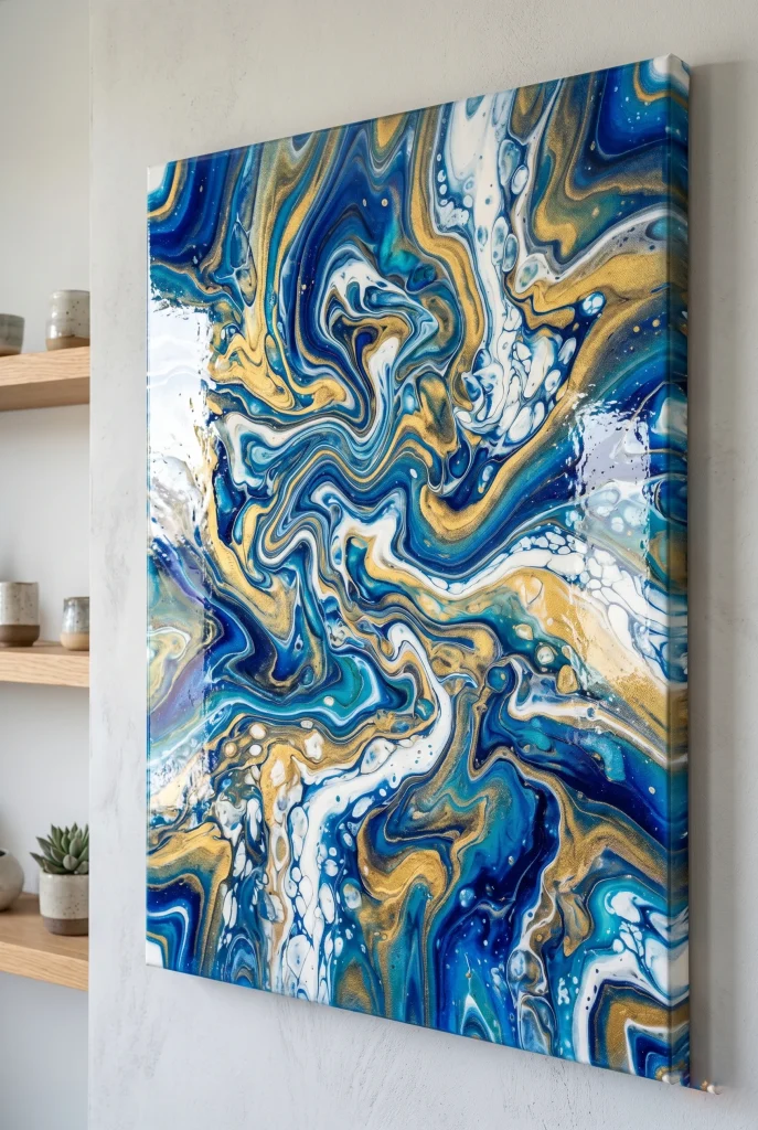 2. Abstract Pour Painting