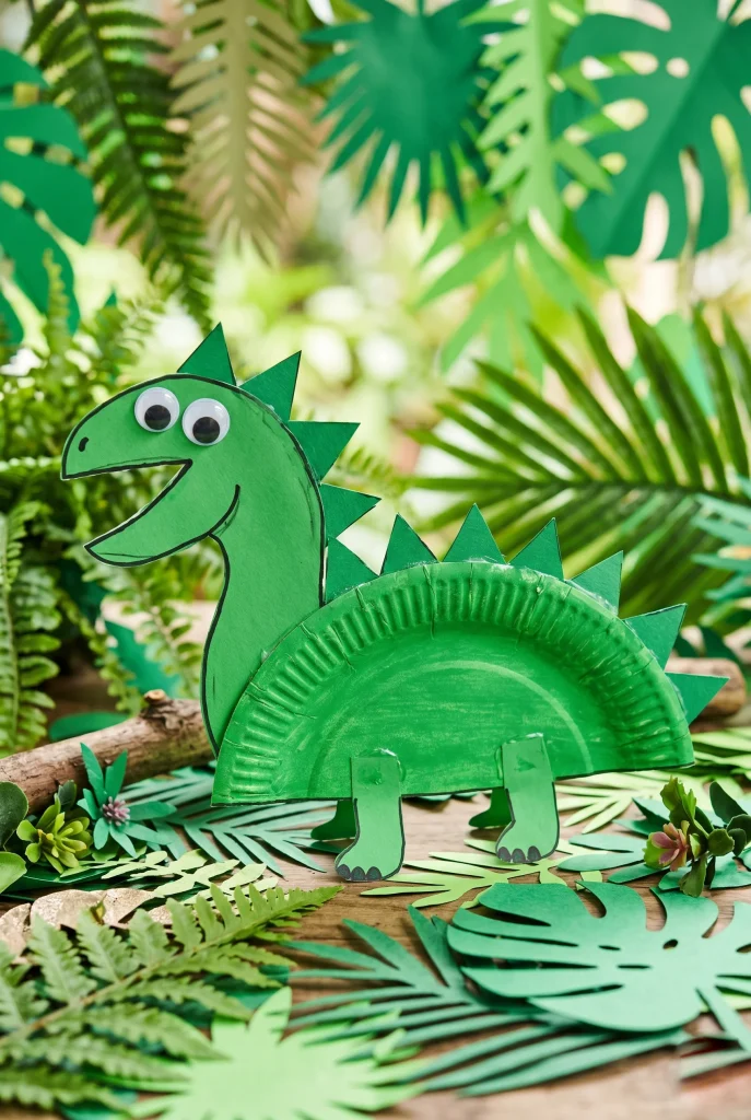 30 Fun Paper Plate Crafts Kids Will Absolutely Love Making 25 21. Paper Plate Dinosaur