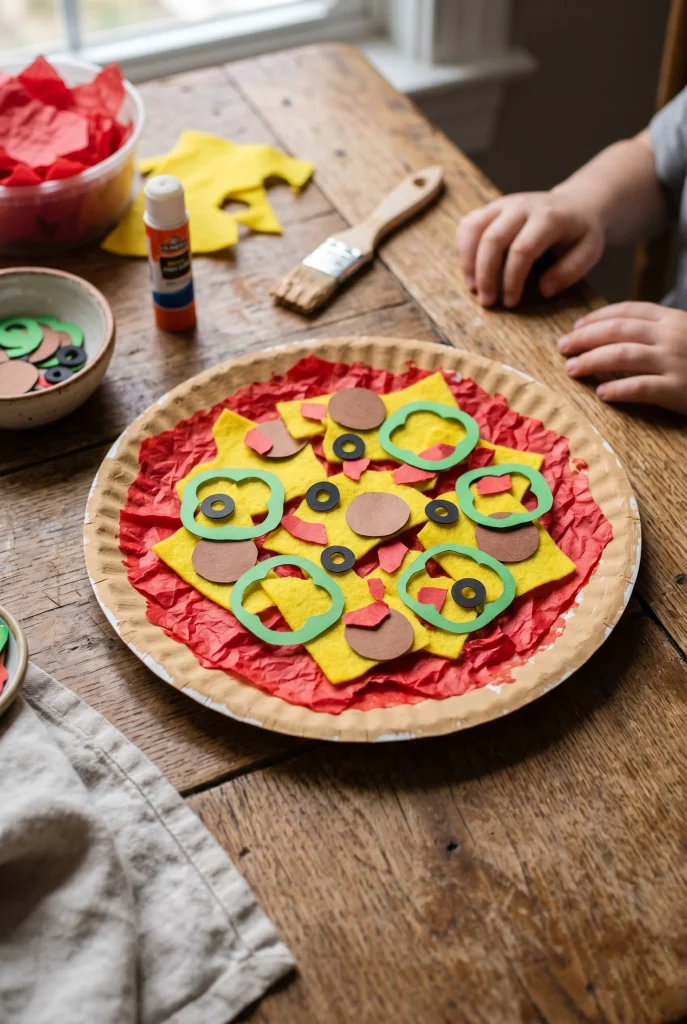 30 Fun Paper Plate Crafts Kids Will Absolutely Love Making 28 24. Paper Plate Pizza
