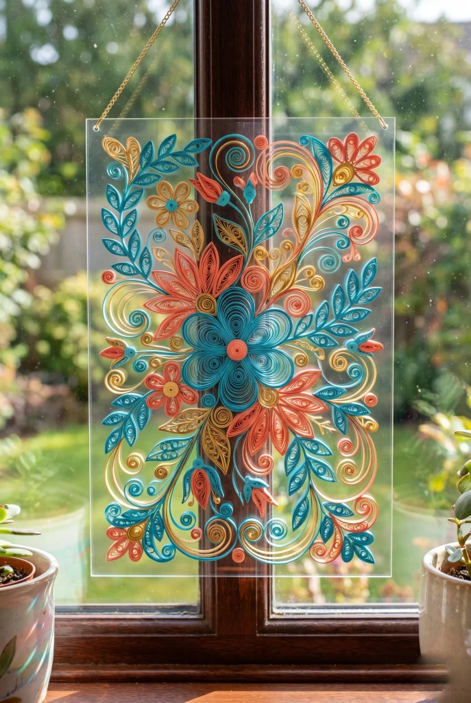 24. Paper Quilling Suncatcher