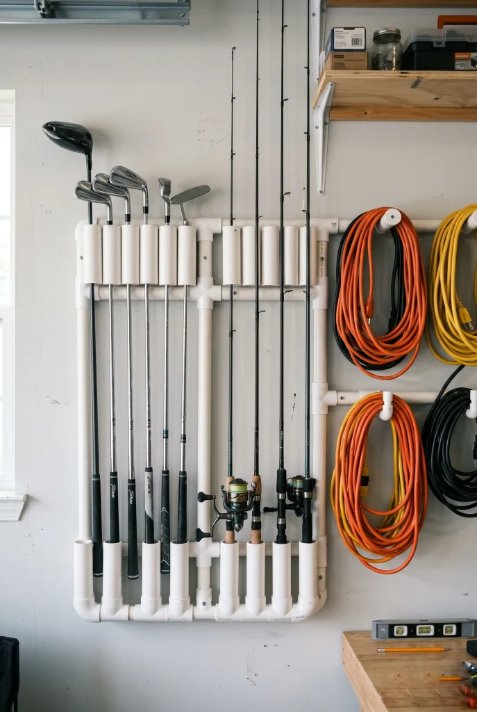 25. DIY PVC Pipe Organizer for Long Items