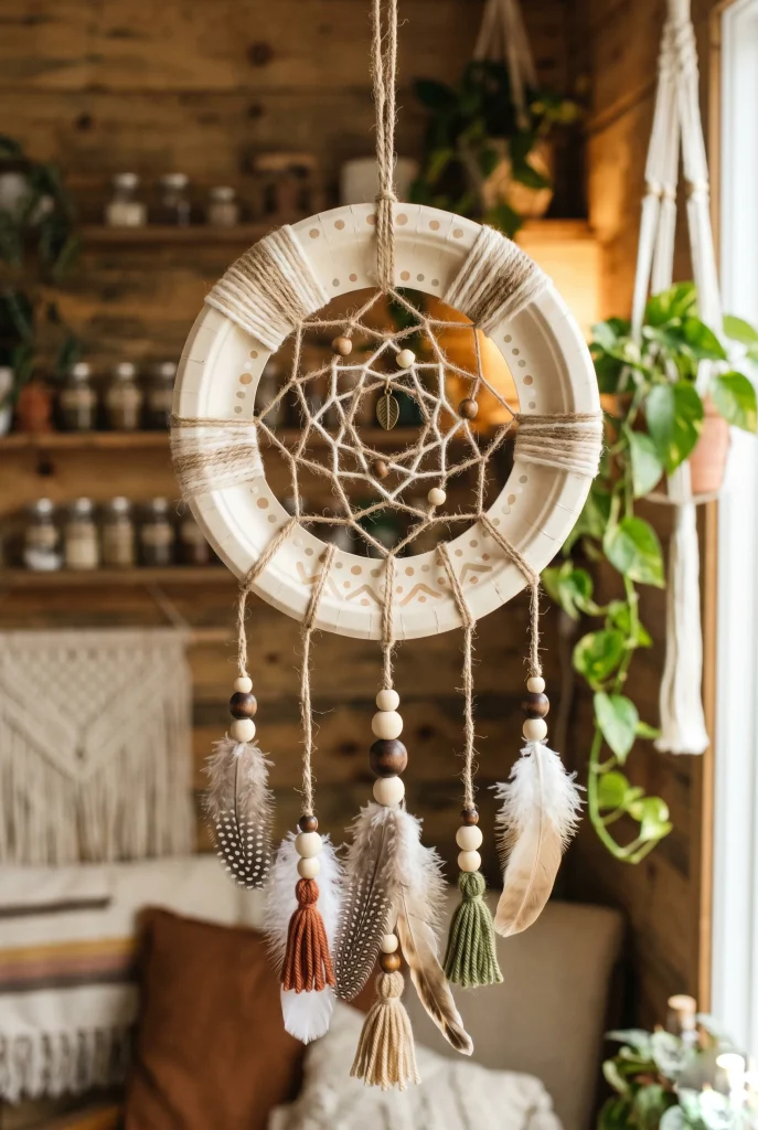 30 Fun Paper Plate Crafts Kids Will Absolutely Love Making 29 25. Paper Plate Dream Catcher