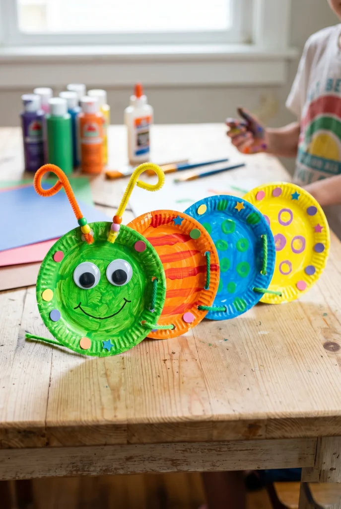 30 Fun Paper Plate Crafts Kids Will Absolutely Love Making 30 26. Paper Plate Caterpillar