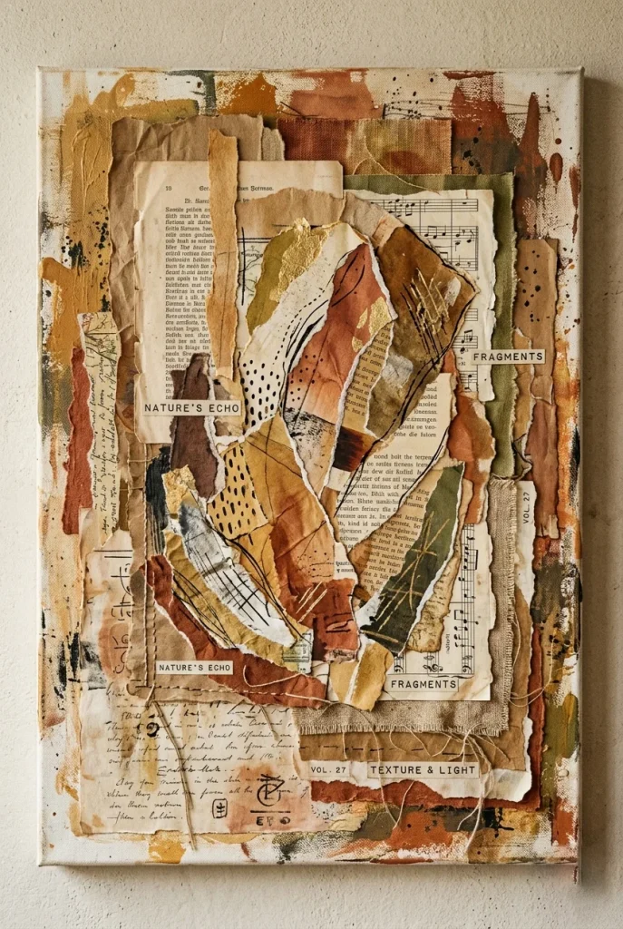 27. Mixed Media Collage on Canvas