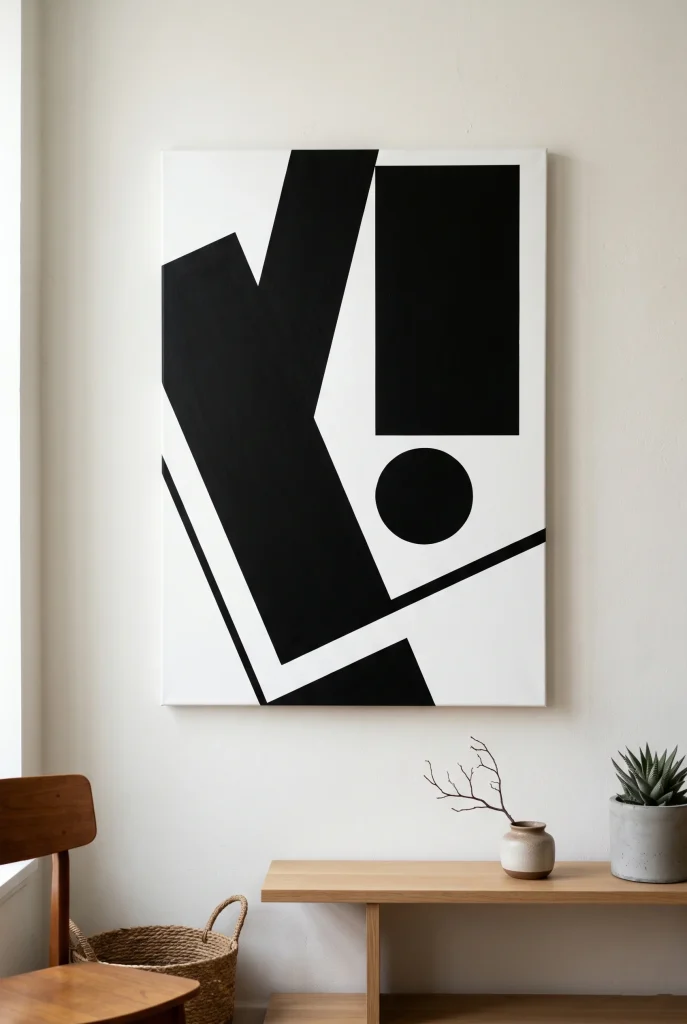3. Black and White Geometric Shapes