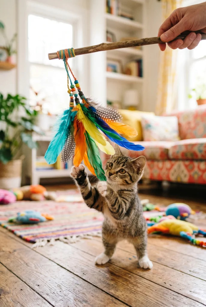 3. Feather Wand on a Stick