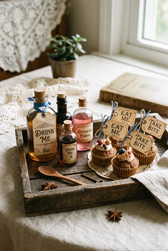 3. Make an Eat Me and Drink Me Tag Display