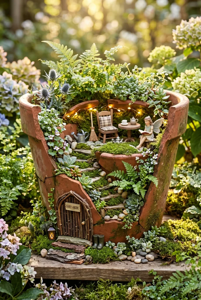 3. Use a Broken Pot as a Fairy House