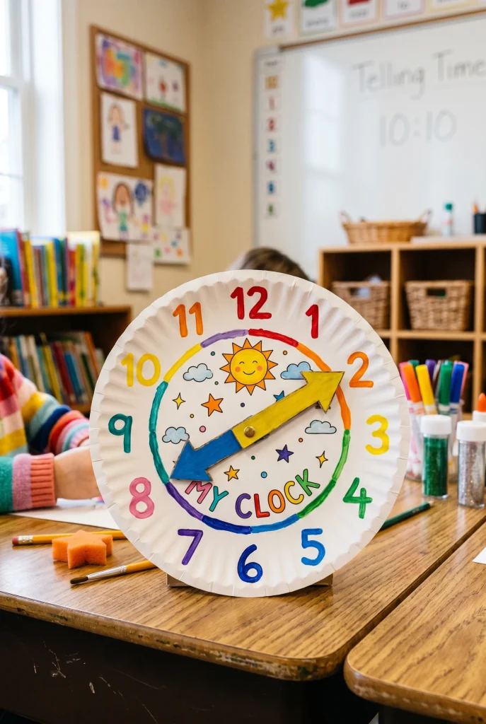 30 Fun Paper Plate Crafts Kids Will Absolutely Love Making 34 30. Paper Plate Clock