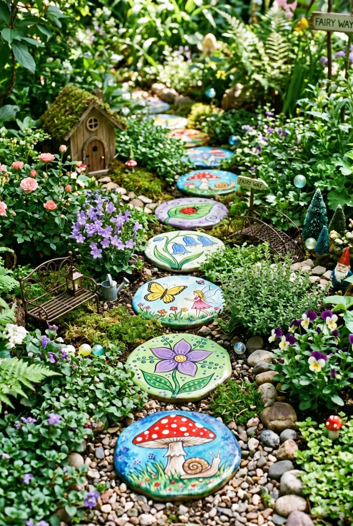31. Use Colourful Stepping Stones as Focal Points