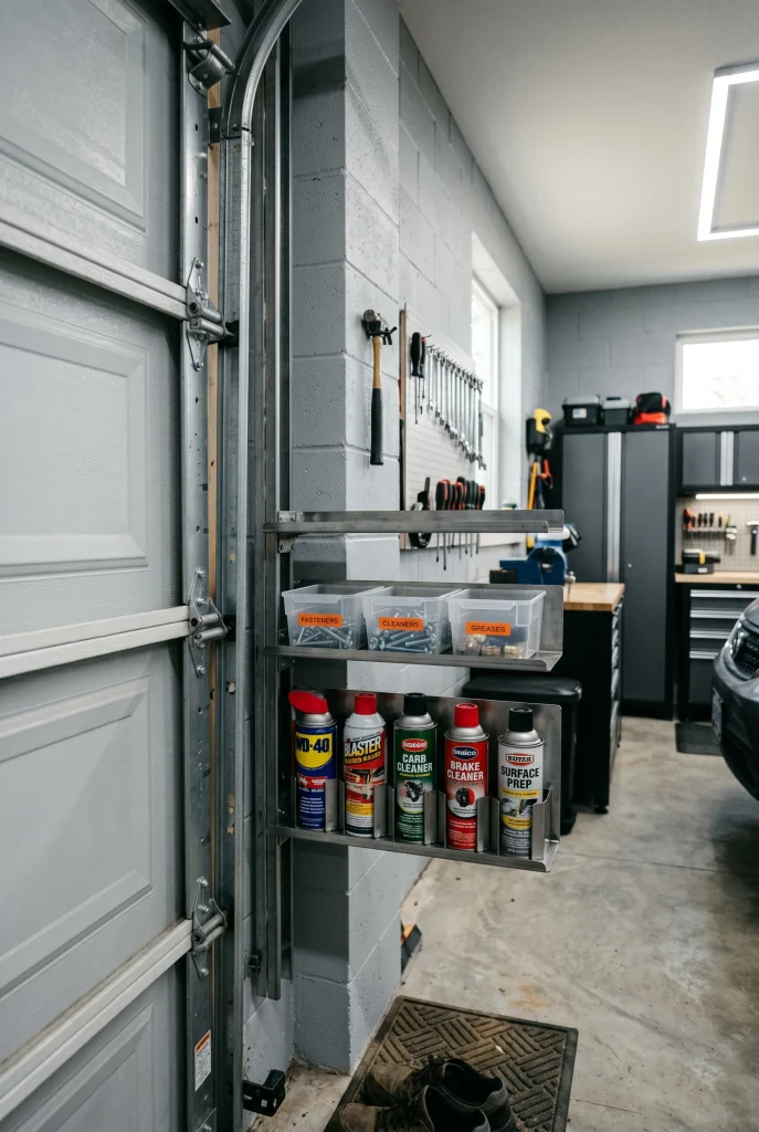 33. Install a Garage Door Side Track Shelf.webp 1
