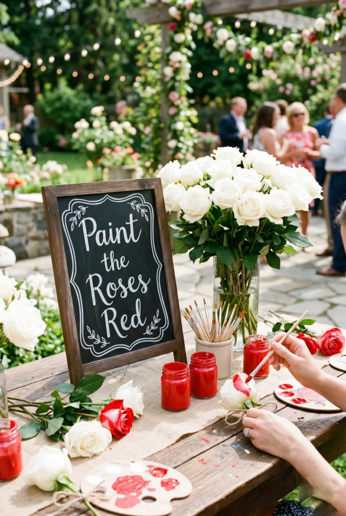 6. Create a White Rose Painting Station