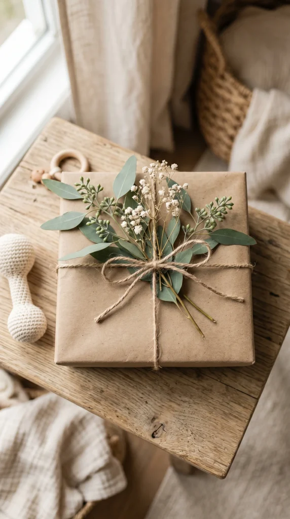 7. Kraft Paper and Greenery