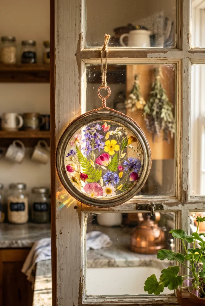 8. Mason Jar Lid Suncatcher