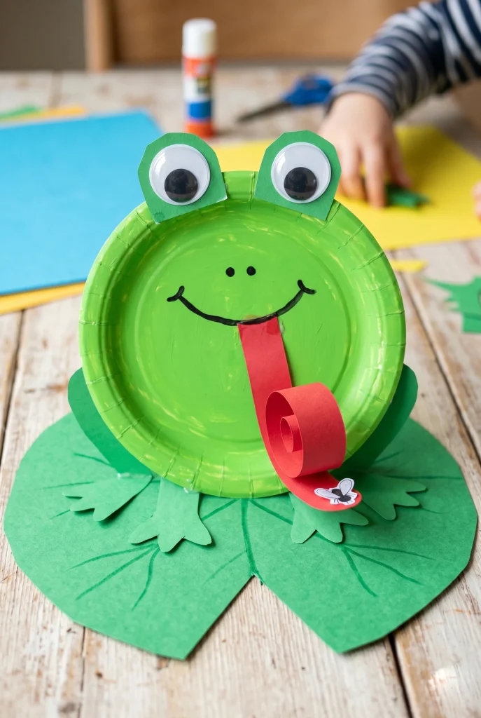 30 Fun Paper Plate Crafts Kids Will Absolutely Love Making 12 8. Paper Plate Frog