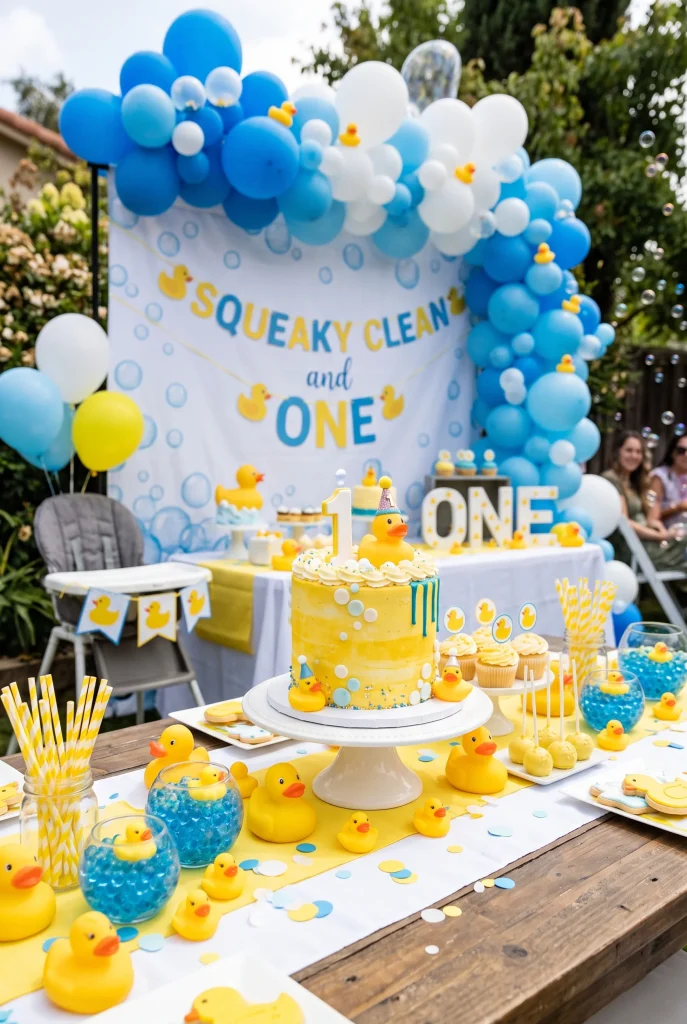 13 Boy First Birthday Party Ideas He'll Love 11 10. Rubber Ducky Splash Party