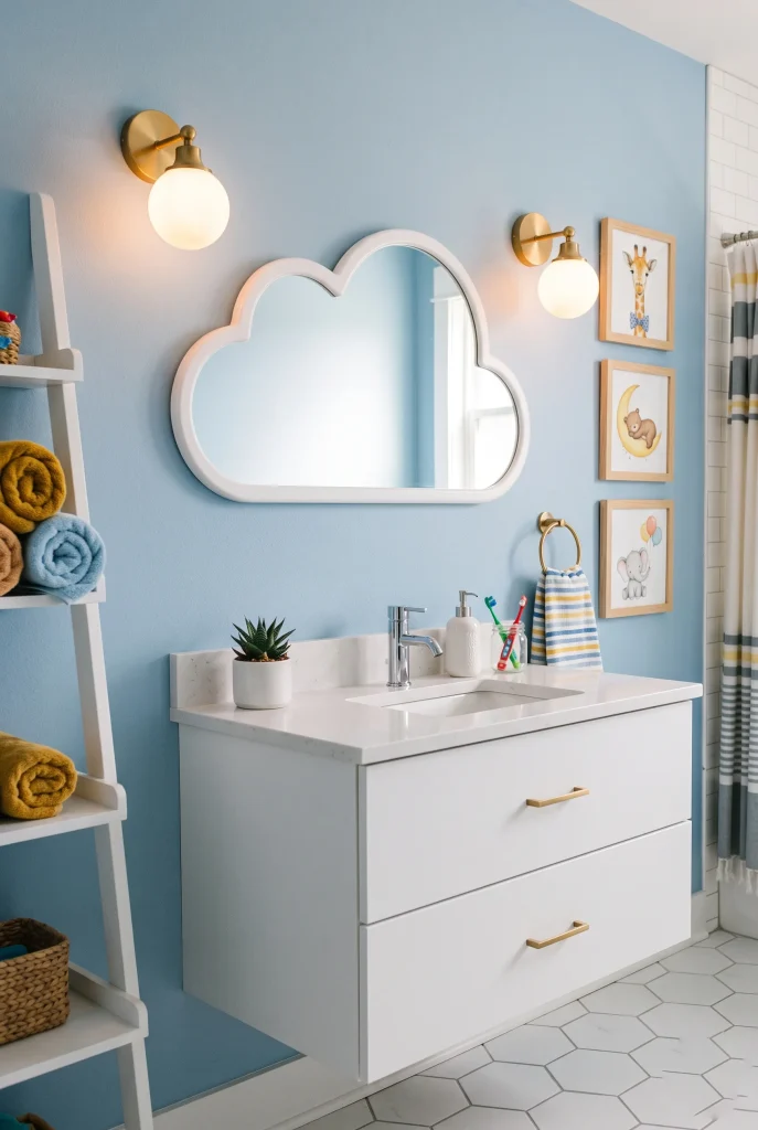 15 Kids Bathroom Ideas That Are Fun and Functional 16 12. Add Personality With a Fun Mirror