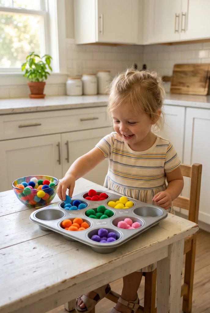 2. Colour Sorting Games With Everyday Objects