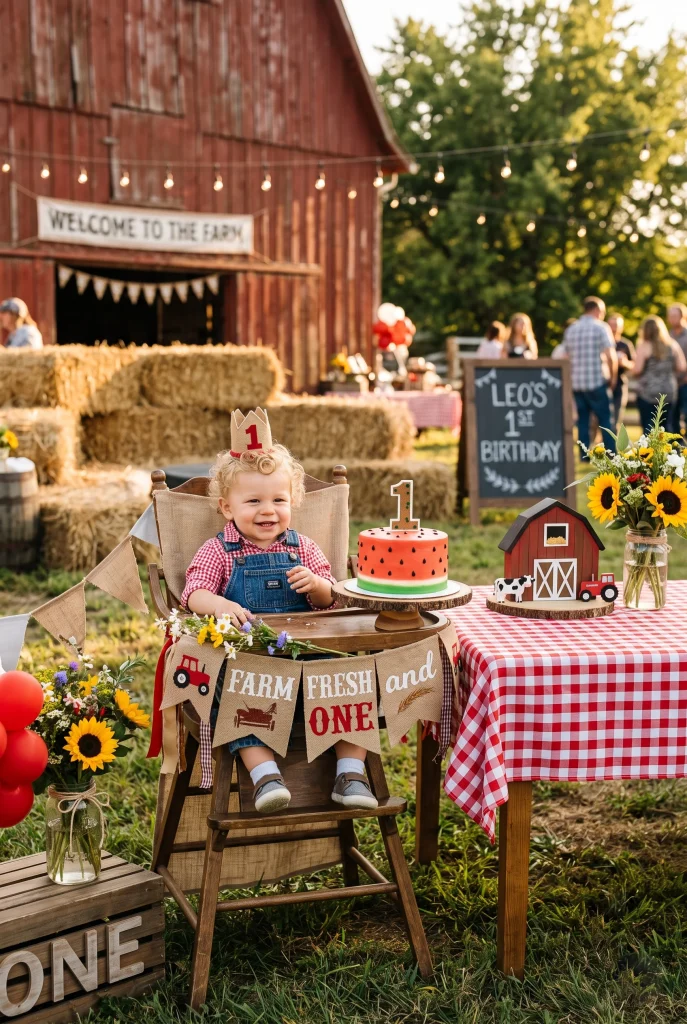13 Boy First Birthday Party Ideas He'll Love 5 4. Little Farmer First Birthday
